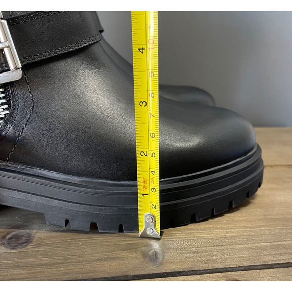 Blondo Garnet Waterproof Boots Women's Size 9.5M Black Leather Lug Sole Moto - Picture 13 of 13